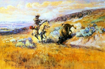 meat for wagons 1925 Charles Marion Russell Indiana cowboy Oil Paintings